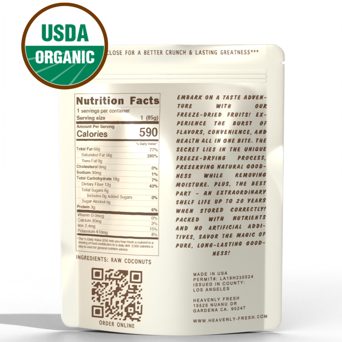 Organic Freeze Dried Coconut