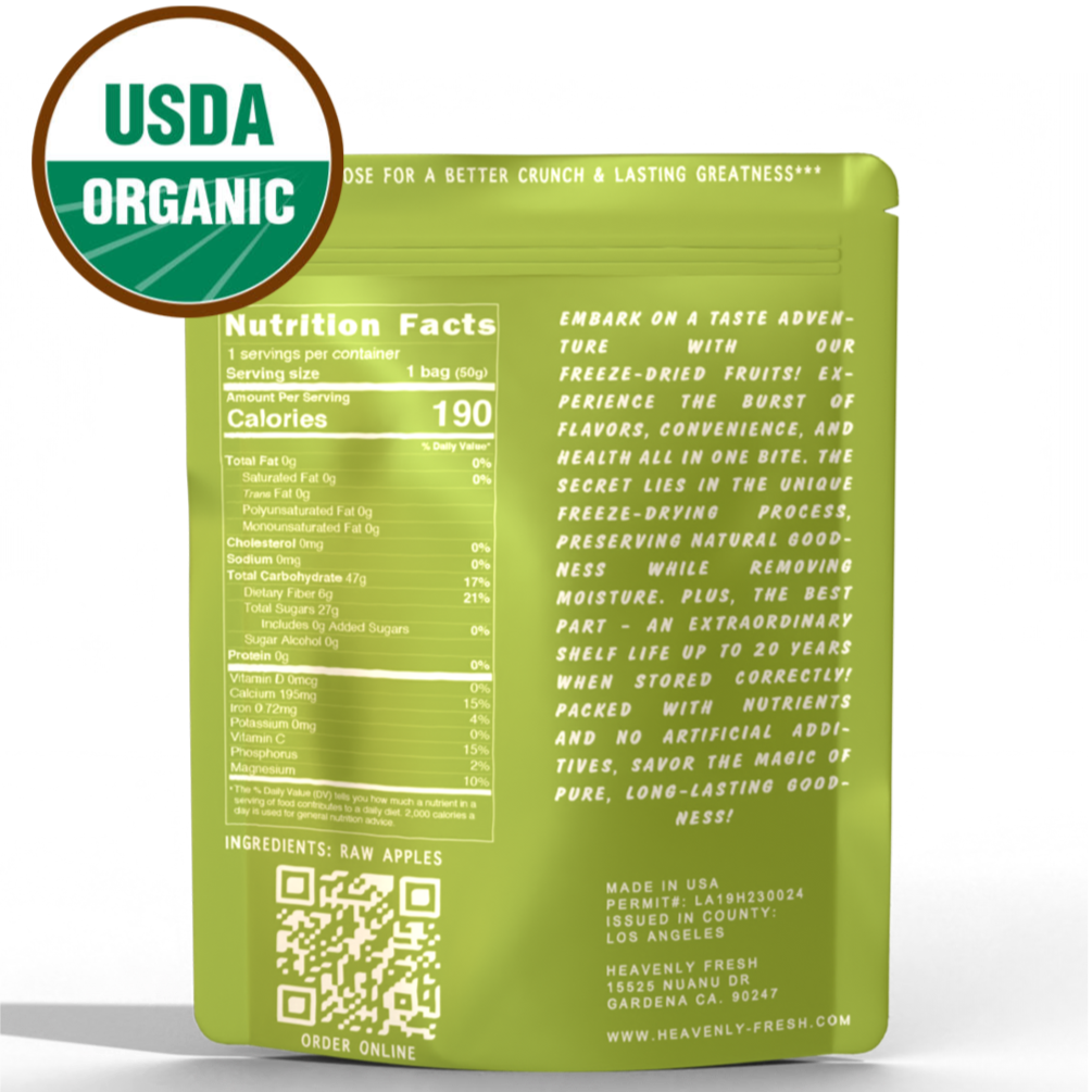 Organic Freeze Dried Apple Slices